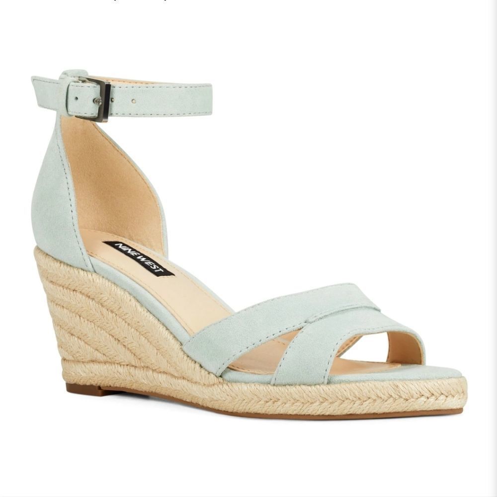 Nine West Jabrina Espadrille Wedge Sandal shoe size 10.5